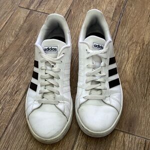 Adidas Men's Classic White Sneakers with Black Stripes